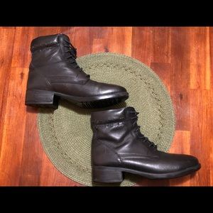 L.L. Bean - Black Leather Moto Boots - Size 8.5